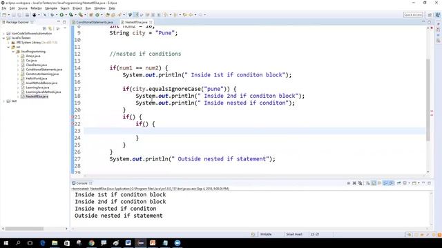 Java for Software Testers Tutorial#26 - Nested If Else смотреть онлайн