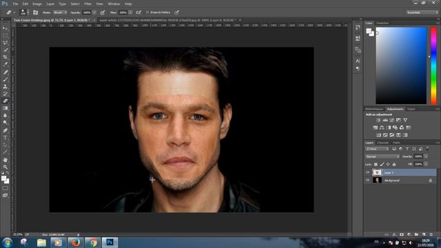 Photoshop Tutorial #3 : Simple Face Replacement ( Face Swap ) Using Auto Blend Layer смотреть онлайн