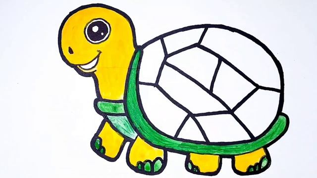 04 How to draw a turtle Как нарисовать черепаху Toshbaqa rasmini chizish! смотреть онлайн