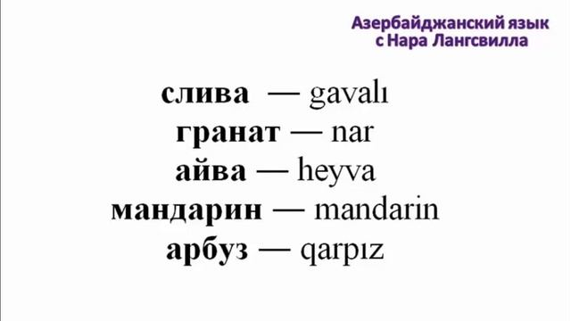 Азербайджанский язык с нуля самостоятельно / Фрукты / Meyvələr /Azərbaycan dili смотреть онлайн