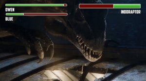 Blue vs. Indoraptor WITH HEALTHBARS | Final Battle | HD | Jurassic World: Fallen Kingdom