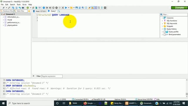 Create database Query | MySql Tutorial | E3Schools English смотреть онлайн