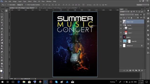 Make a Music Poster Design in Photoshop cc 2018|Flyer Design смотреть онлайн