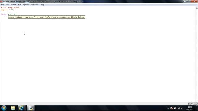 Python tutorial #11 Calculating pi смотреть онлайн