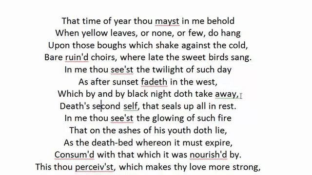 Sonnet 73 by William Shakespeare | সনেট ৭৩ | That time of year thou mayst in me behold смотреть онлайн
