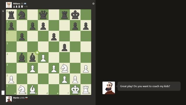 Mittens vs Martin on Chess.com! смотреть онлайн