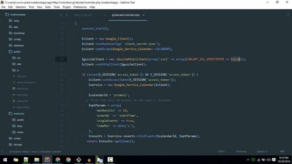 Google Calendar Api with PHP(Laravel)