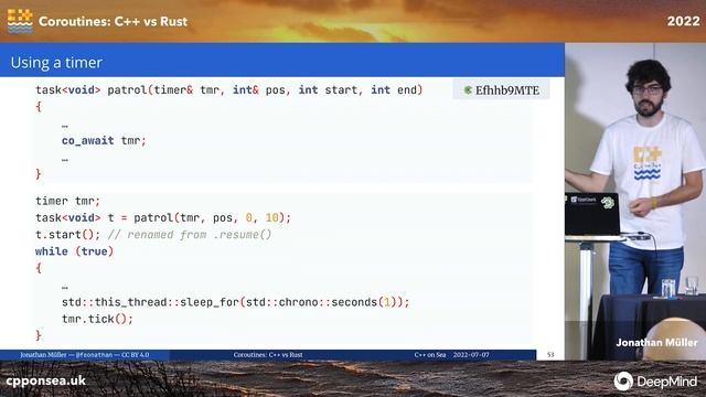 Coroutines: C++ vs Rust - Jonathan Müller - C++ on Sea 2022 смотреть онлайн