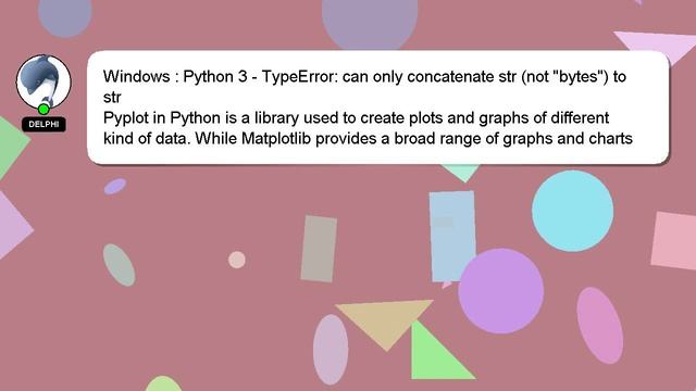 Windows : Python 3 - TypeError: can only concatenate str (not "bytes") to str смотреть онлайн