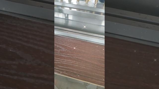 Beautiful pattern ASA PVC WPC decking embossing line for Russia customer (sophie@wpcmachinery.com) смотреть онлайн