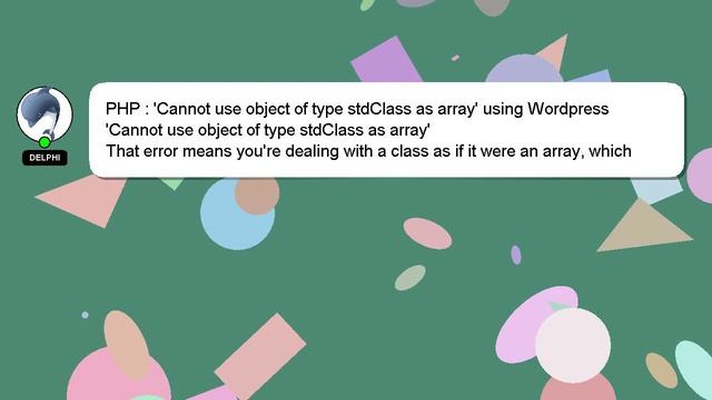 PHP : 'Cannot use object of type stdClass as array' using Wordpress смотреть онлайн