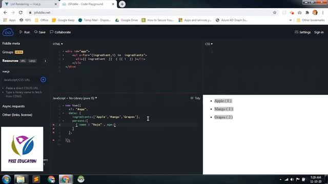 part 7 List Rendering | Vuejs in tamil | FreeEducation in Tamil смотреть онлайн