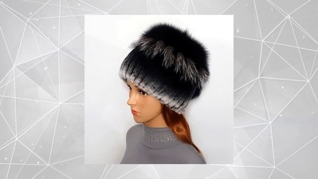 Шапка "Кубанка" вариант 2 из меха кролика рекс, песца и чернобурки смотреть онлайн