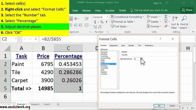 Number as percentage - Learn Excel Fast - Excel 2016 смотреть онлайн