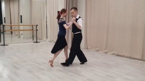 Основной шаг милонги - Роман Гилев Елена Каменских, урок аргентинское танго 9.01.2020