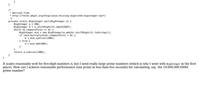 Code Review: Calculating the nth prime number for huge BigIntegers смотреть онлайн