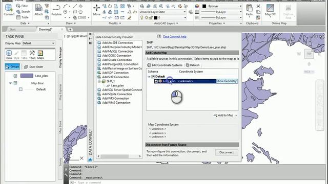 Connect or Import Shp file into AutoCAD Map 3D смотреть онлайн