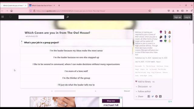 THE OWL HOUSE COVEN QUIZZES! (BASED ON PERSONALITY!) смотреть онлайн