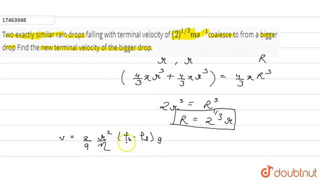 Two exactly simlar rain drops falling with terminal velocity of `(2)^(1//3) ms^(-1) `coalese смотреть онлайн