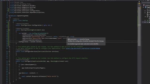 ASP.NET Core 2.0: Adding and using an appsettings.json file смотреть онлайн