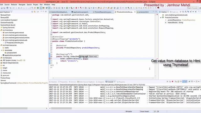 Atelier 2 : Création d'un controleur et utilisation de thymeleaf смотреть онлайн