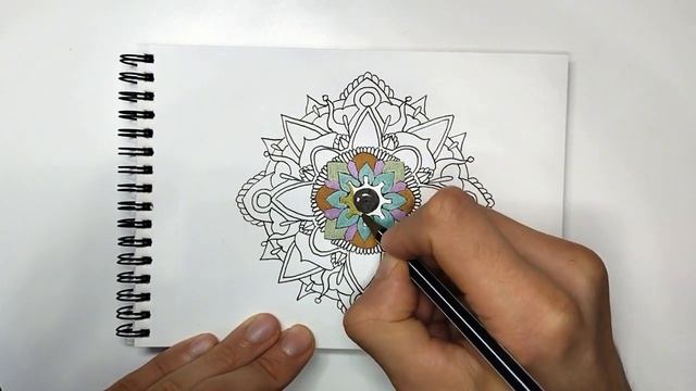 Как рисовать мандалу. День 27. Карандаш + Металлические Маркеры | Zentangle