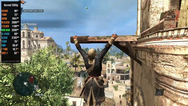 Assassin's Creed IV: Black Flag | Very Low - Normal - Very High | RX560 4GB + Core i5-2400 | 1080p смотреть онлайн