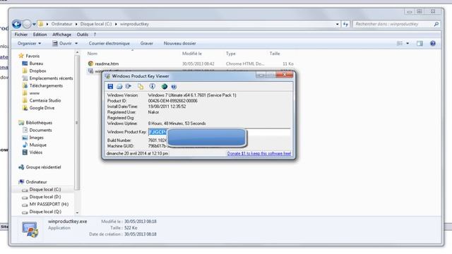 Retrouver la clé d'installation Windows 8/7/Vista/XP смотреть онлайн