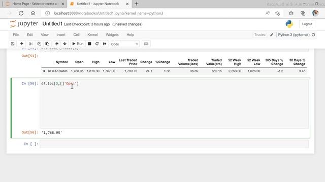 Read rows and columns from a dataframe in pandas | use of .loc and .iloc смотреть онлайн