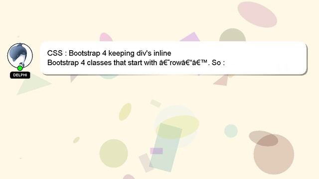 CSS : Bootstrap 4 keeping div's inline смотреть онлайн