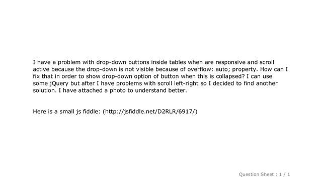 CSS : Bootstrap button drop-down inside responsive table not visible because of scroll смотреть онлайн