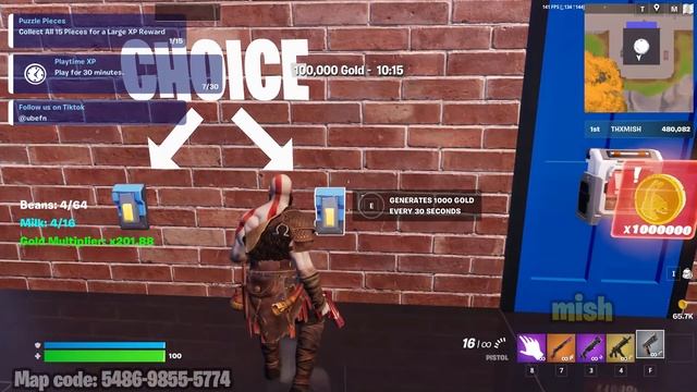 COFFEE TYCOON Fortnite (All 15 Puzzle Pieces & 2 BILLION GOLD Full Walkthrough) | UBE Coffee Tycoon смотреть онлайн