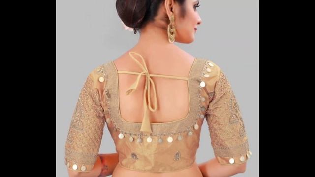 Golden Colour Blouse Designs | Golden Colour Blouse | Golden Blouse Back Side | Shazela Fashion смотреть онлайн