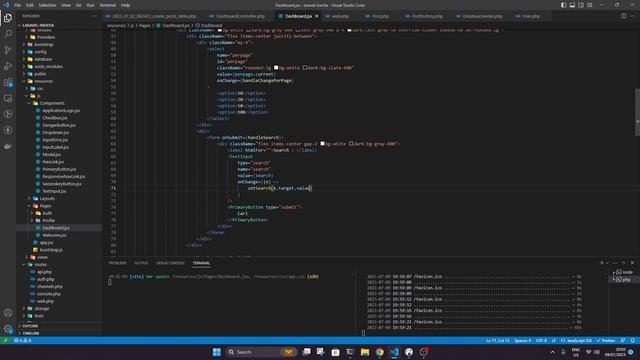 Laravel Inertia React Datatable | perpage & search смотреть онлайн