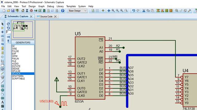 PROTEUS uP 8086 + UART 8251 + TIMER 8253 + PPI 8255 ASSEMBLY LANGUAGE смотреть онлайн