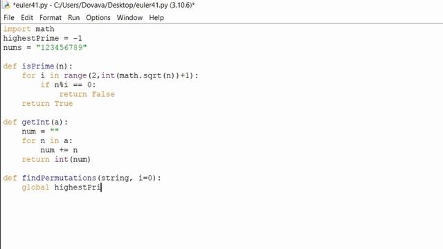 Project Euler 41 | Python solution смотреть онлайн