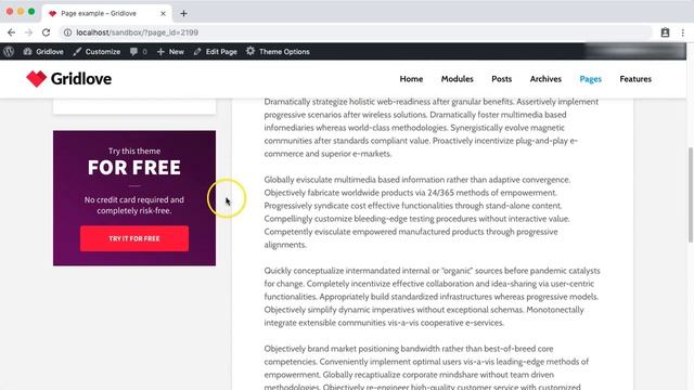 Page sidebar options override - Gridlove WordPress theme смотреть онлайн