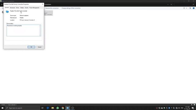 Workaround: Realtek PCIe GbE Family Network Adapter Not Connecting