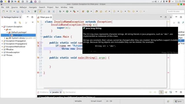 97 Java advanced Exception Handling Custom Exception الاستثناء смотреть онлайн