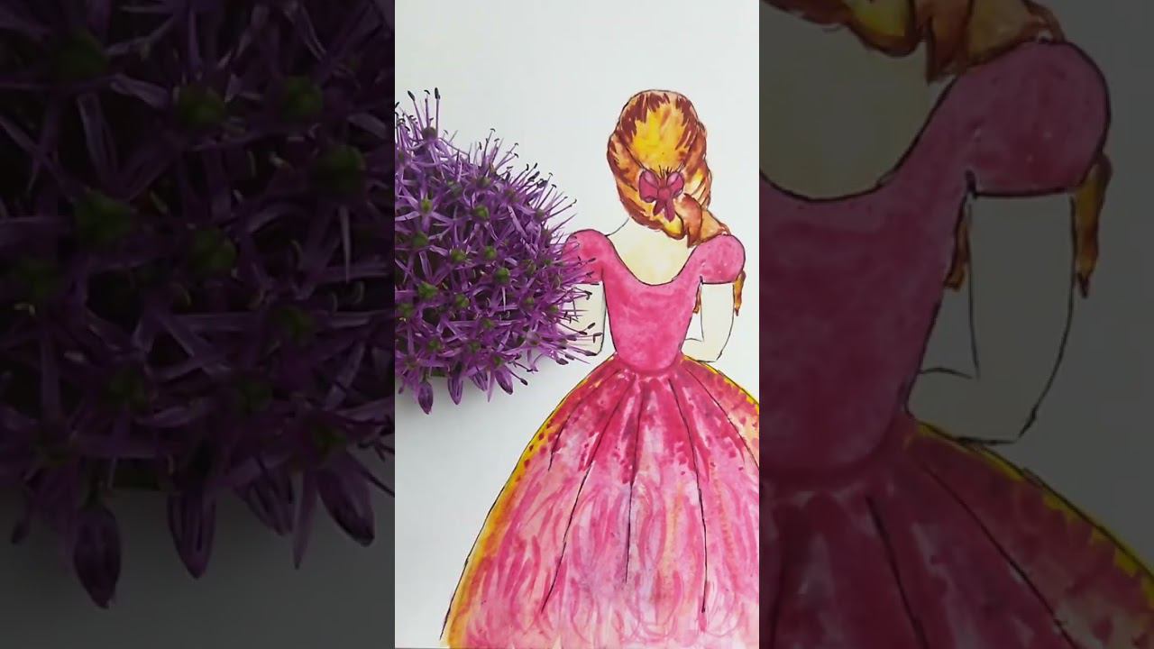 DIY How to beautifully animate a drawing with the help of flowers смотреть онлайн