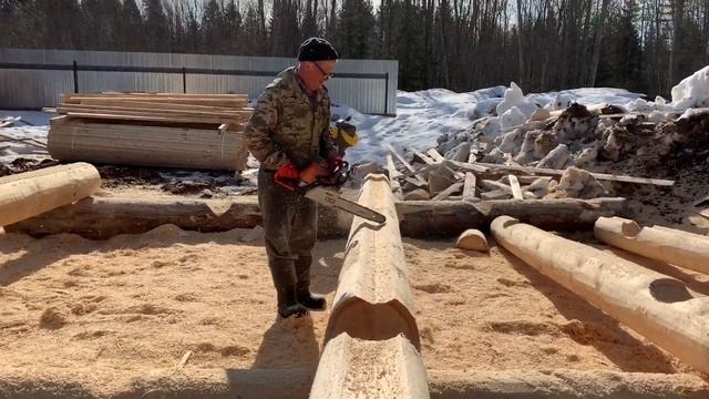 Обзор рубки сруба для Павла и Марины от 28 марта 2020 года Сямженский лес. смотреть онлайн