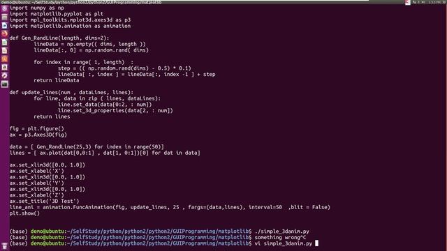 python2, matplotlib simple 3d animation смотреть онлайн
