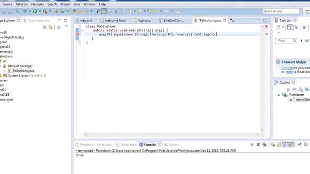 palindrom java code смотреть онлайн