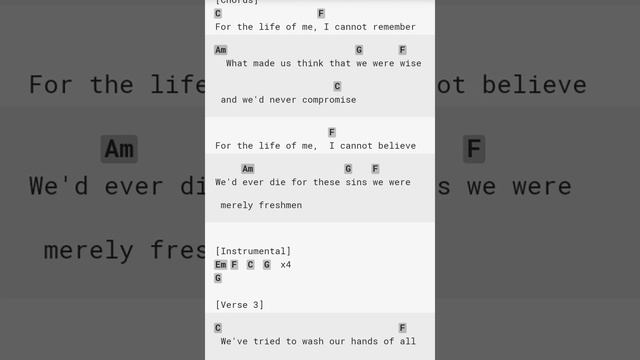 chords/lyrics the freshmen смотреть онлайн