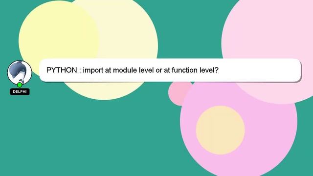 PYTHON : import at module level or at function level? смотреть онлайн