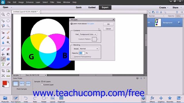 Photoshop Elements 12 Tutorial Applying Fills Adobe Training Lesson 9.1 смотреть онлайн
