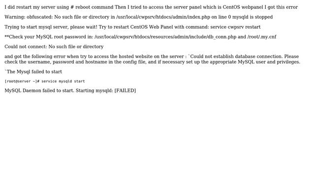 DevOps & SysAdmins: After restarting the server Mysql does not start working смотреть онлайн