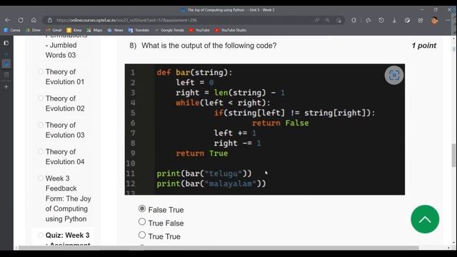 NPTEL THE JOY OF COMPUTING USING PYTHON ASSIGNMENT 3 ANSWERS | 2023 смотреть онлайн
