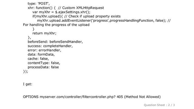 jQuery : OPTIONS 405 (Method Not Allowed) смотреть онлайн