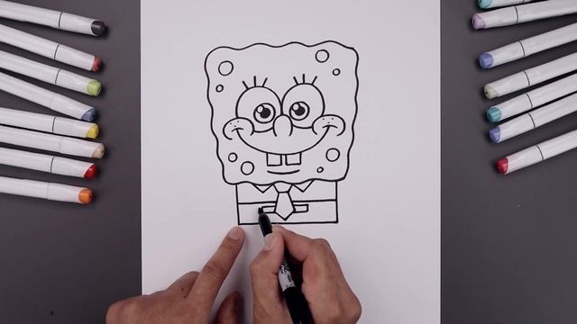 How To Draw Spongebob Squarepants | Draw & Color Tutorial смотреть онлайн